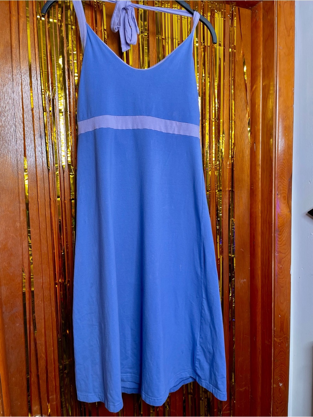 Purple/Lavender Sleeveless Midi Dress with Contrast Band